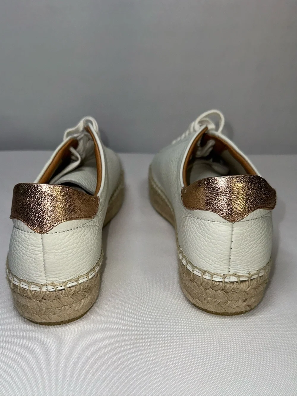 Dalson Espadrilles Boho Hippie Cottagecore White Leather Platform Sneaker Sz 9